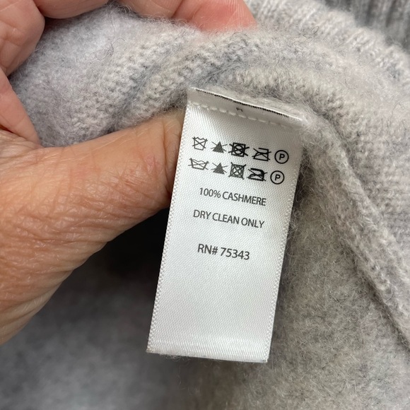 Rachel Zoe 100% 2-ply cashmere cowl neck grey sweater size medium - Picture 3 of 7